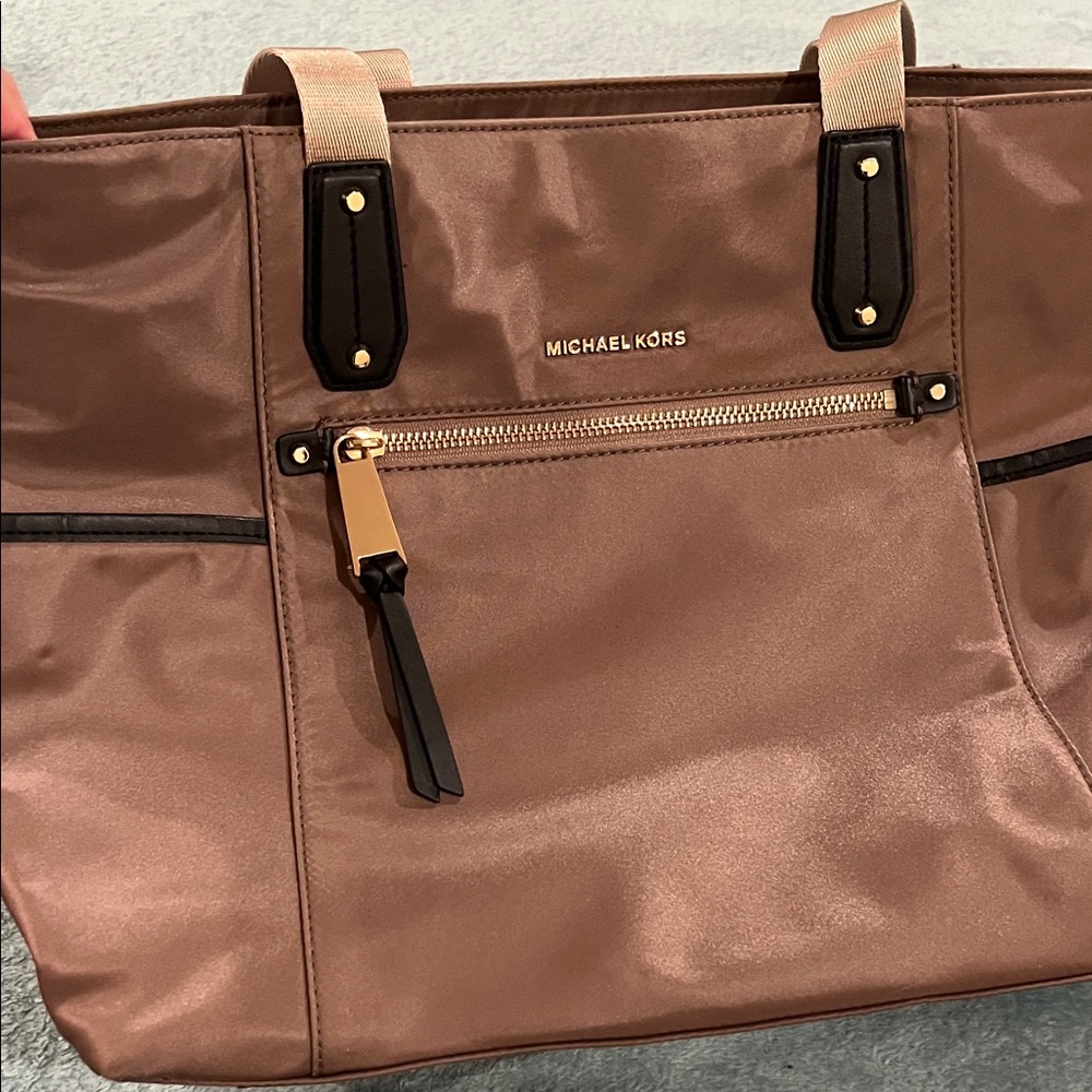 Michael Kors Tan and Black Tote Bag